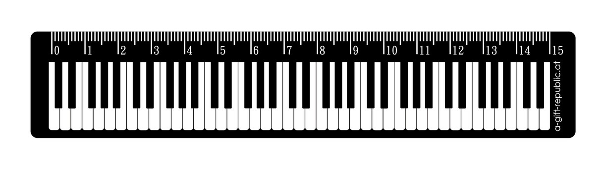 Lineal Tastatur 15cm schwarz