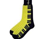 SOCKS KEYBOARD NEON YELLOW LADIES SIZES 9-12