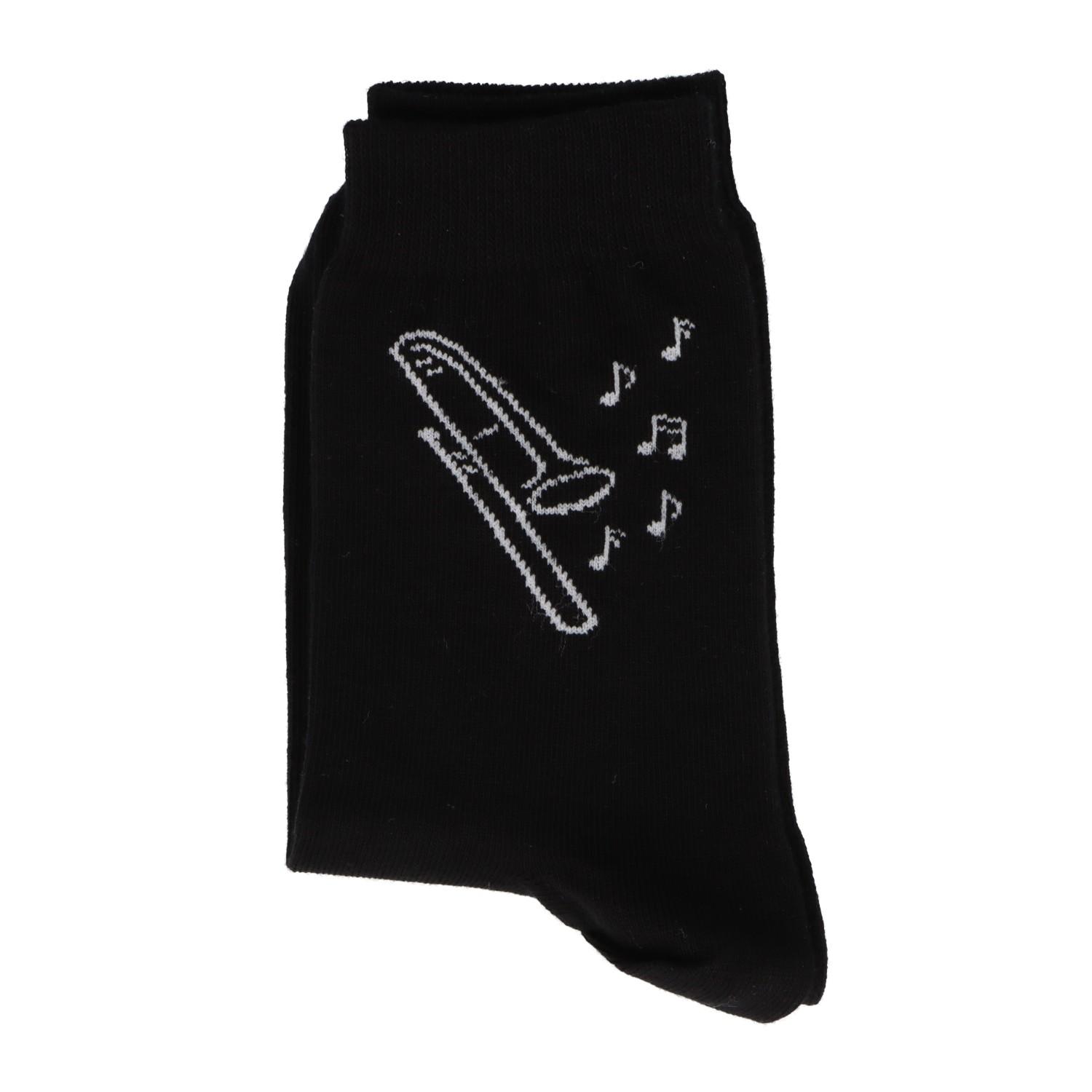 Socken Posaune 39-42, weiss eingewebt