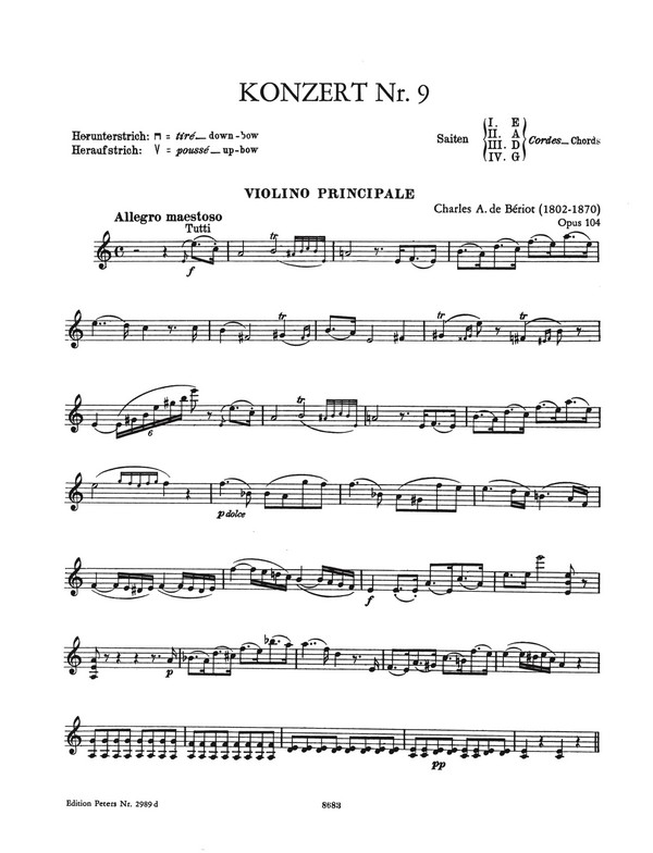 Konzert a-Moll Nr.9 op.104 für Violine und Orchester