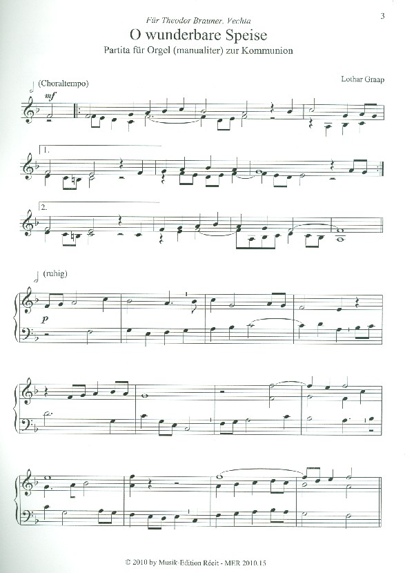 O wunderbare Speise