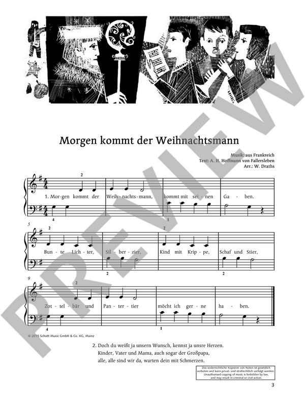 Morgen kommt der Weihnachtsmann (sehr leicht)