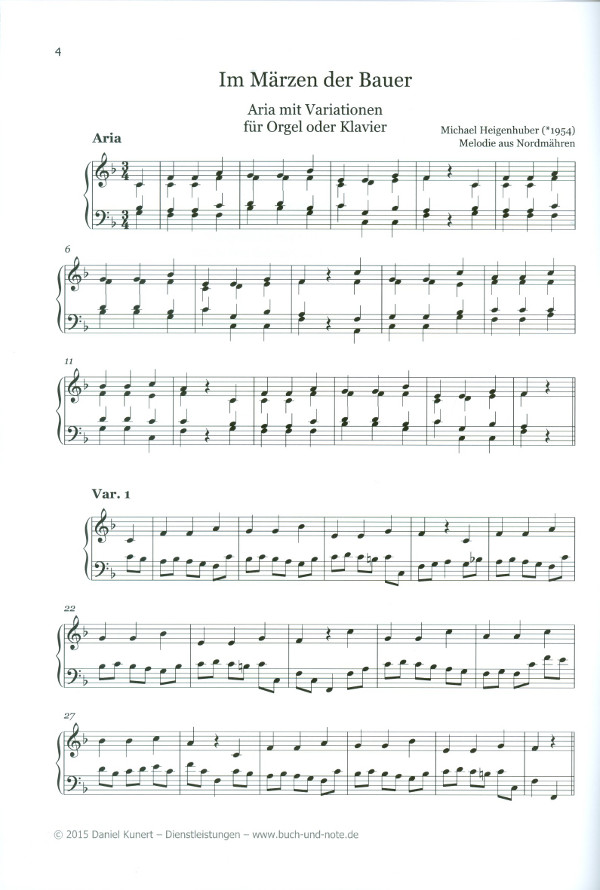 Aria mit Variationen über Im Märzen der Bauer