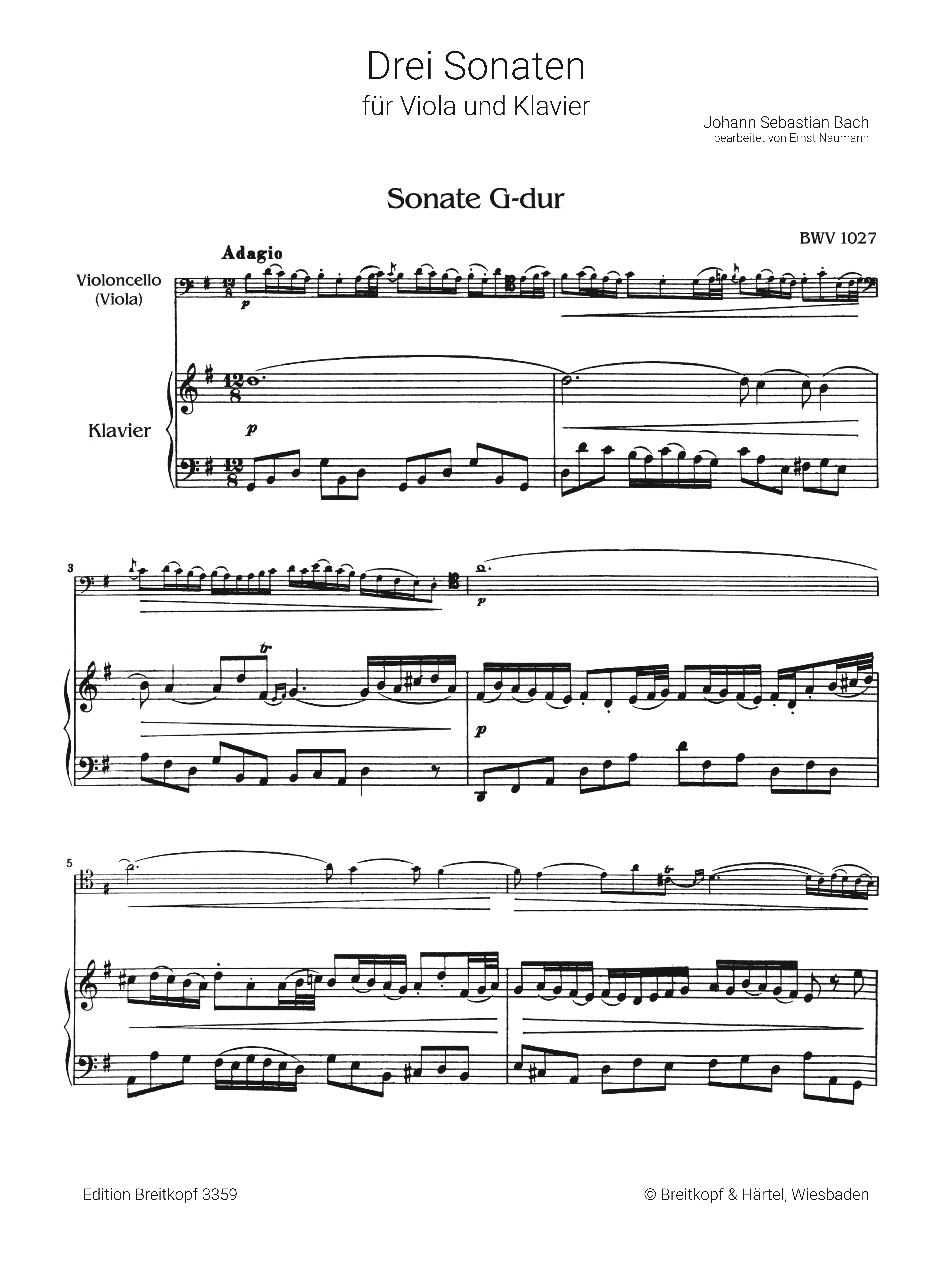 3 Sonaten BWV1027-1029
