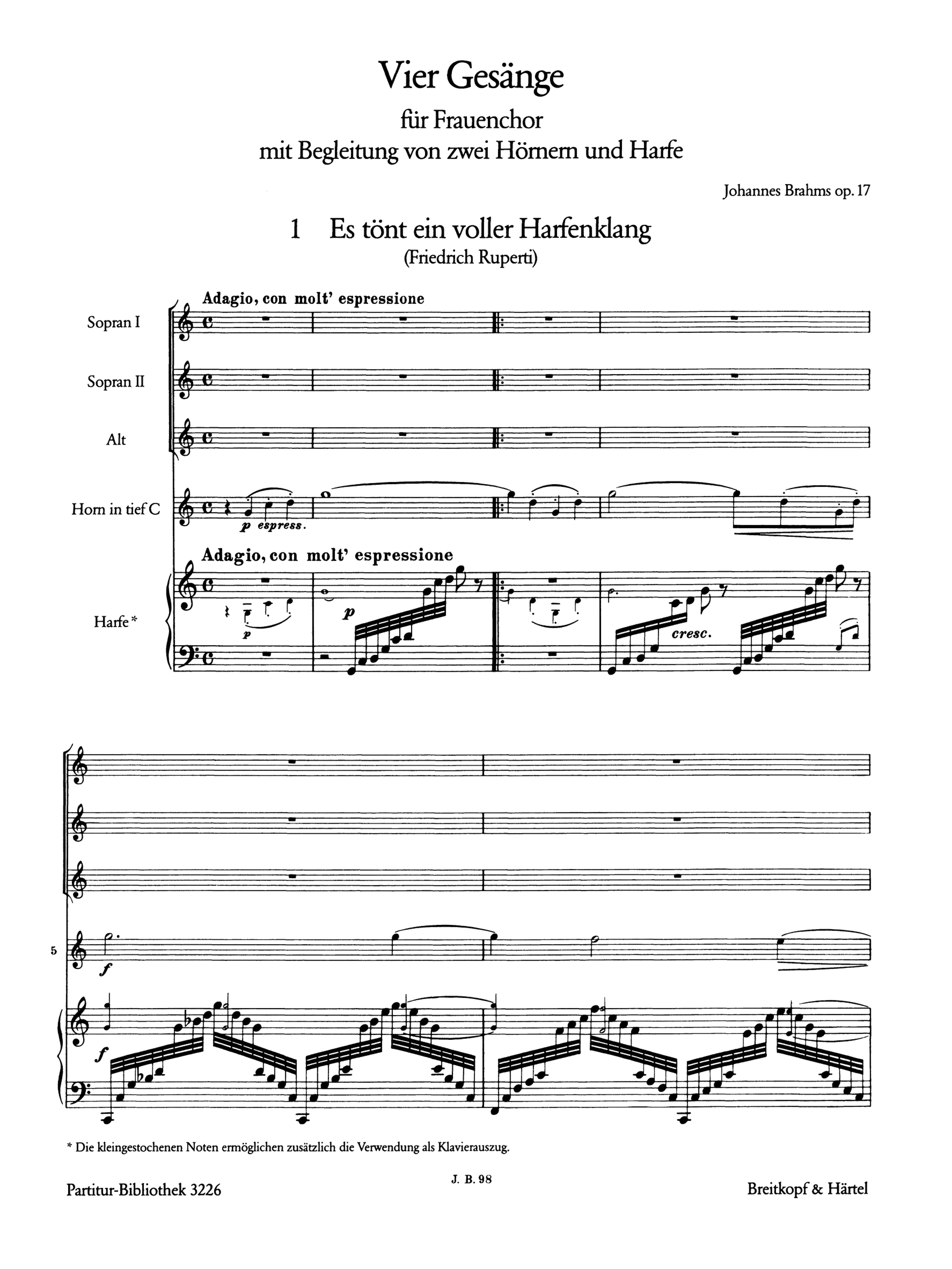 4 Gesänge op.17