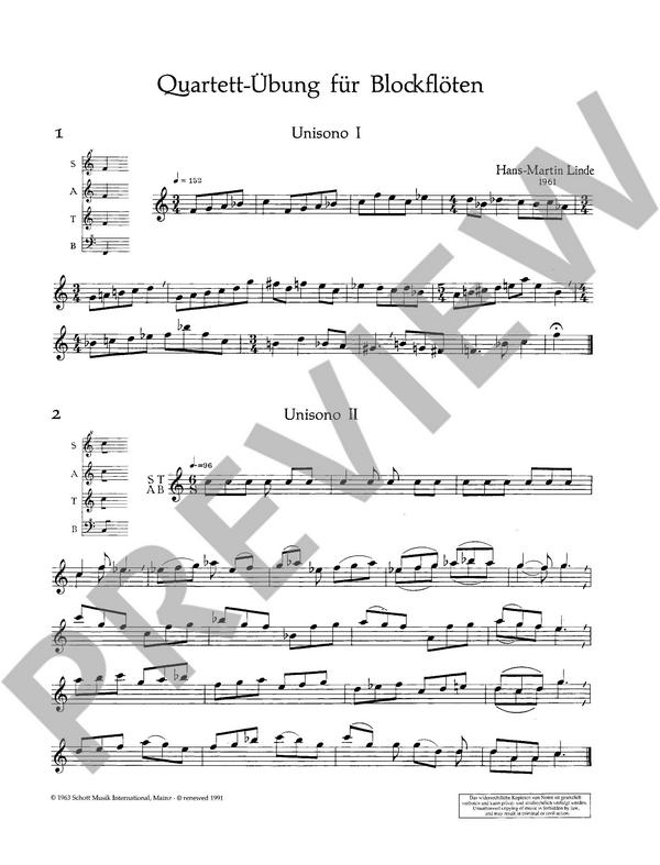 Leichte Blockflötenquartette Band 4 Quartettübung