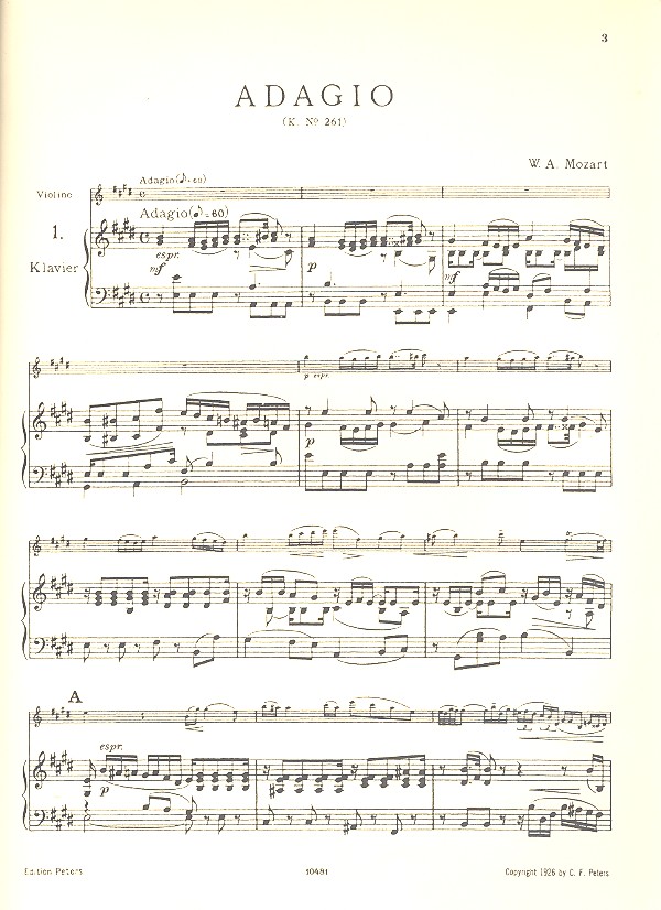 Adagio KV261, 2 Rondos KV373 und KV269 für Violine und Orchester