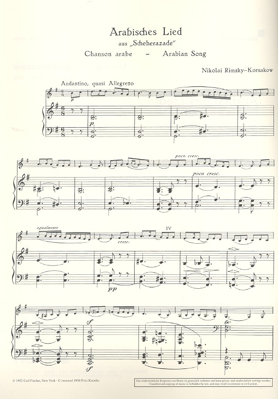 Arabisches Lied aus Scheharazade