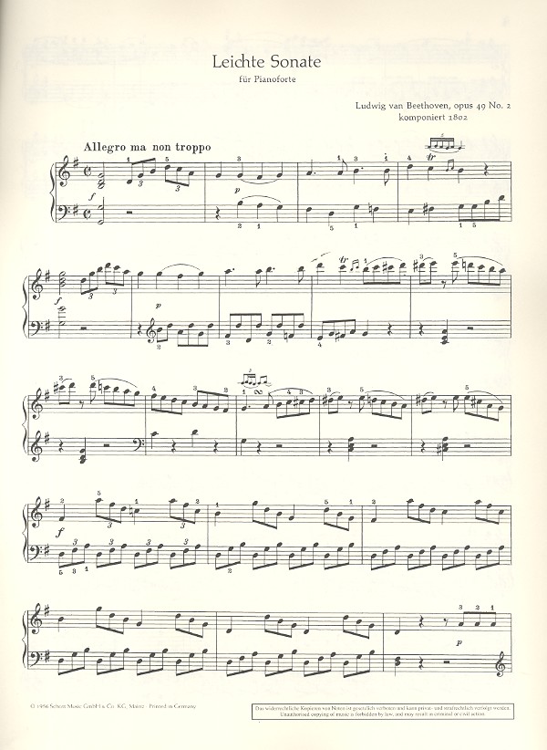 Leichte Sonatine G-Dur op.49,2