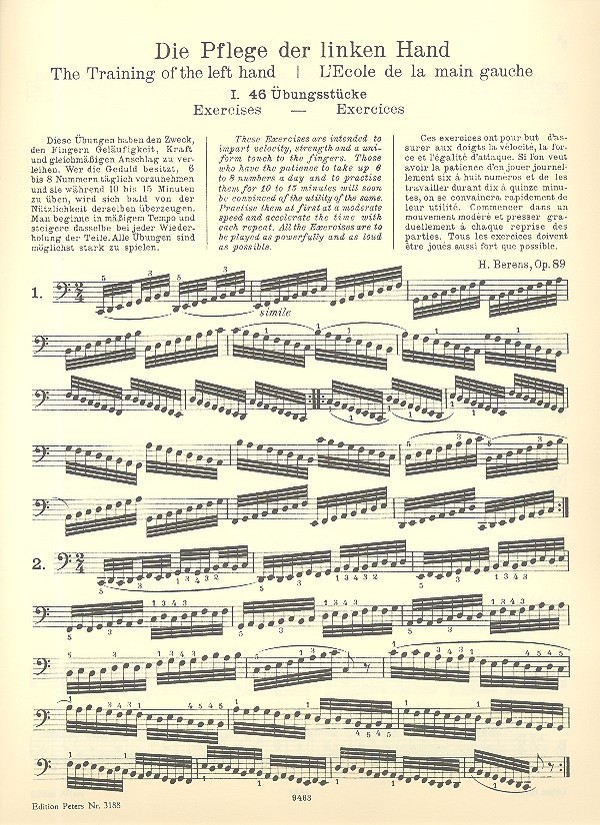 Die Pflege der linken Hand op.89