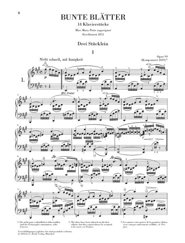 Bunte Blätter op.99