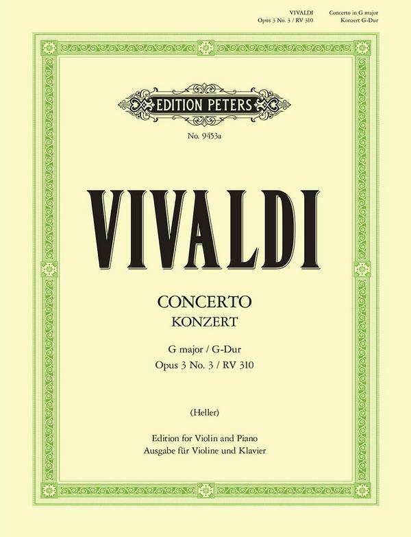 Konzert G-Dur op.3,3 RV310 für Violine, Streicher und Bc