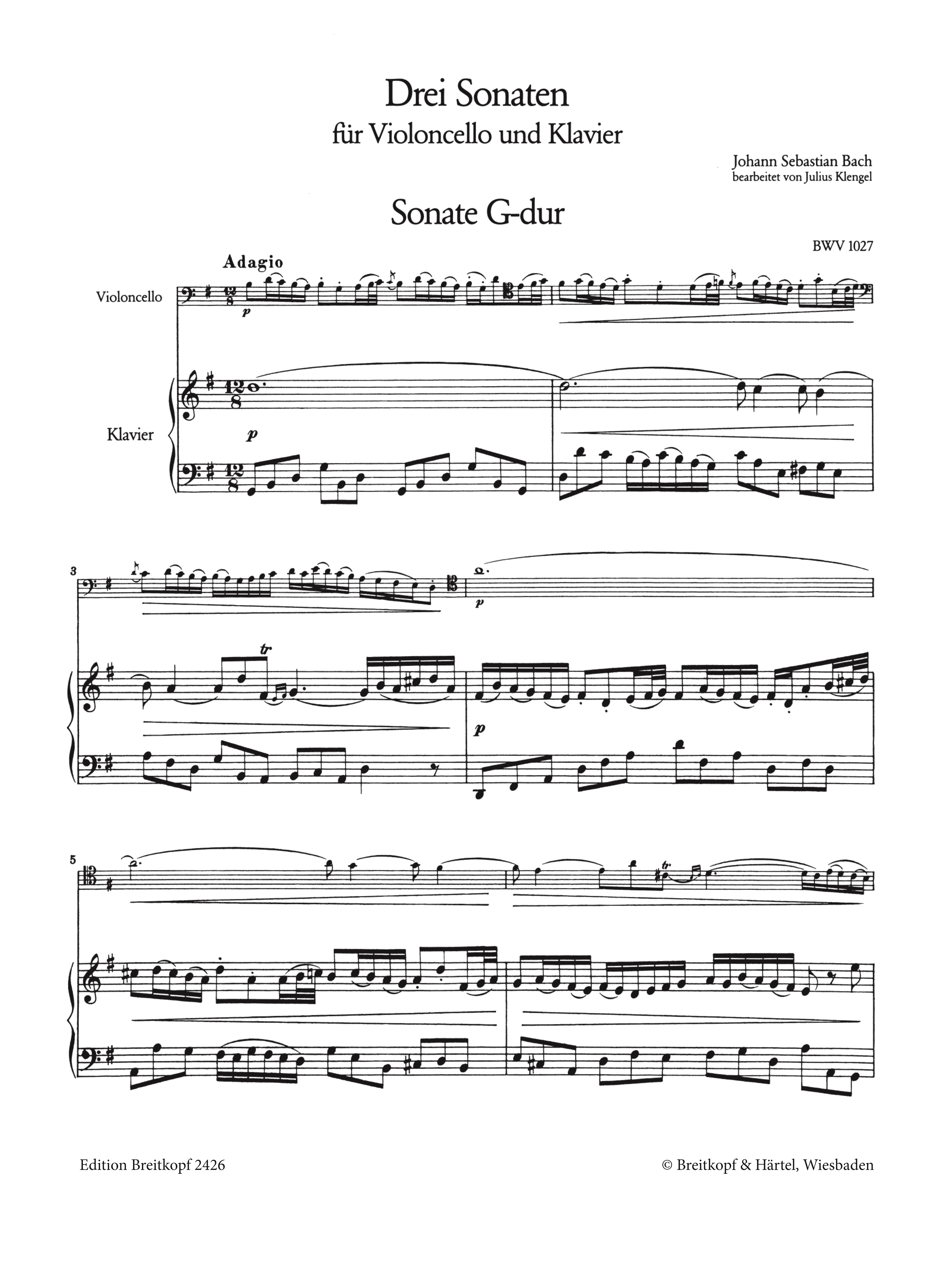 3 Sonaten BWV1027-1029
