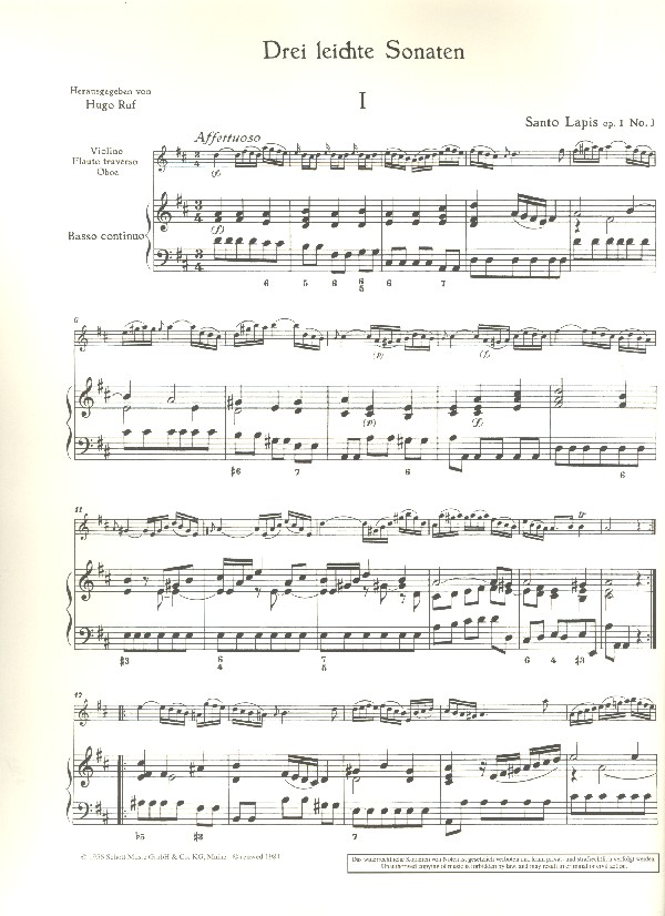 3 leichte Sonaten aus op.1