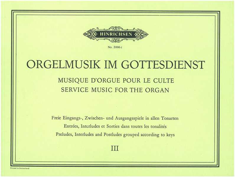 Orgelmusik im Gottesdienst Band 3