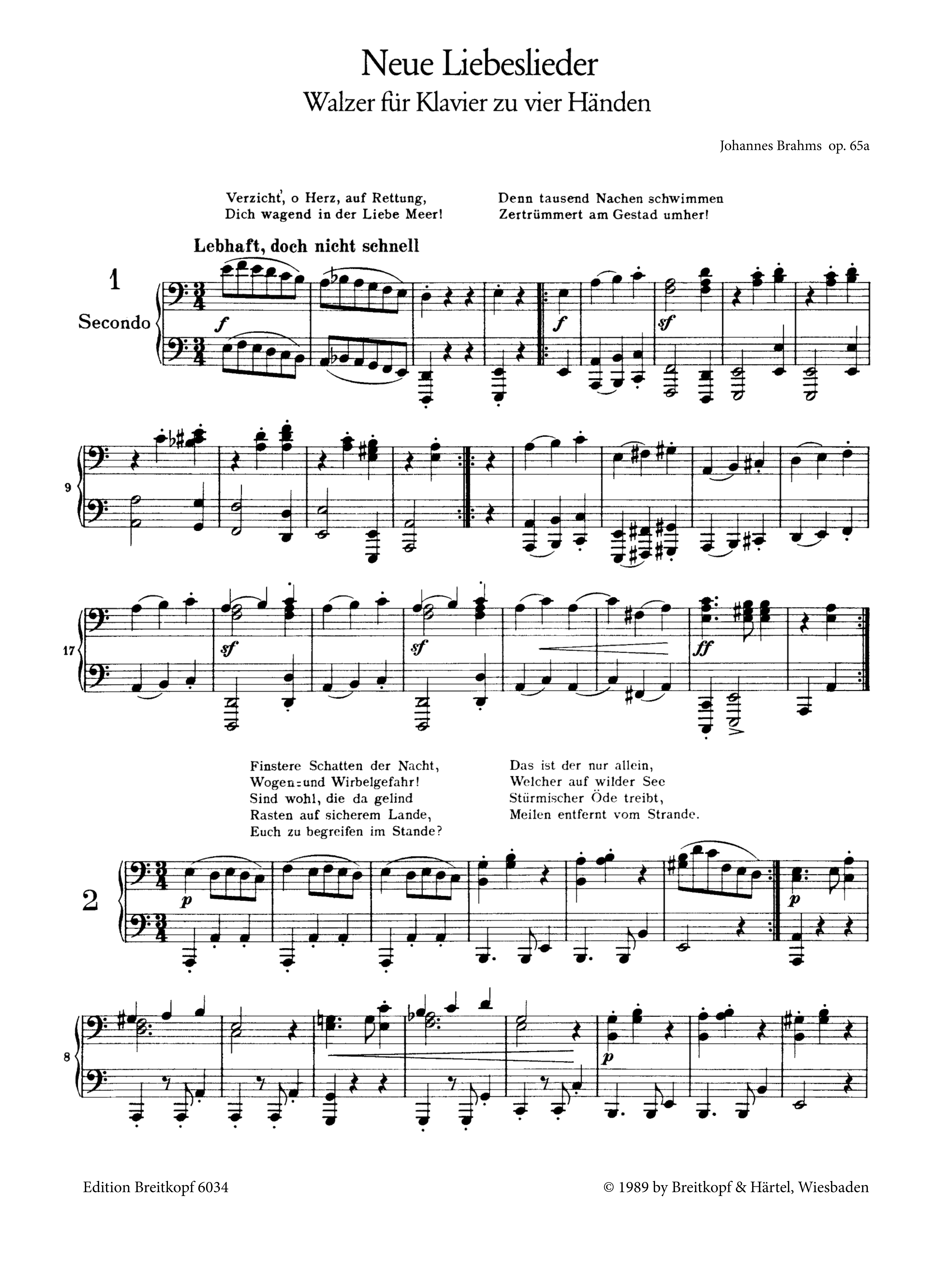 Neue Liebeslieder op.65a