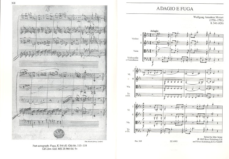 Adagio und Fuge c-Moll KV546 , 426