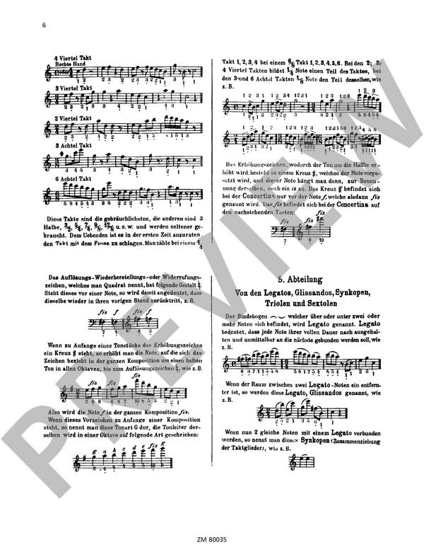Deutsche Concertina-Schule nach Noten- und Ziffernsystem