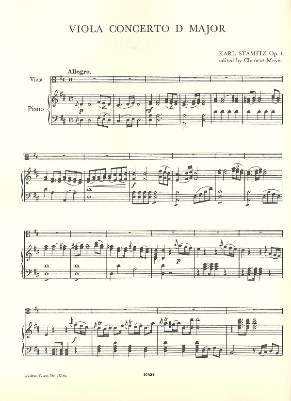 Konzert D-Dur op.1 für Viola und Orchester