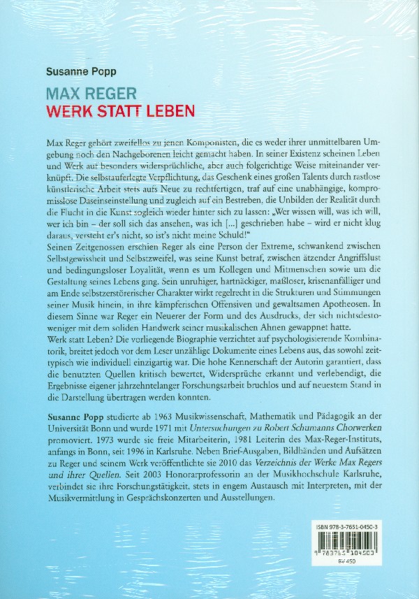Max Reger - Werk statt Leben Biographie