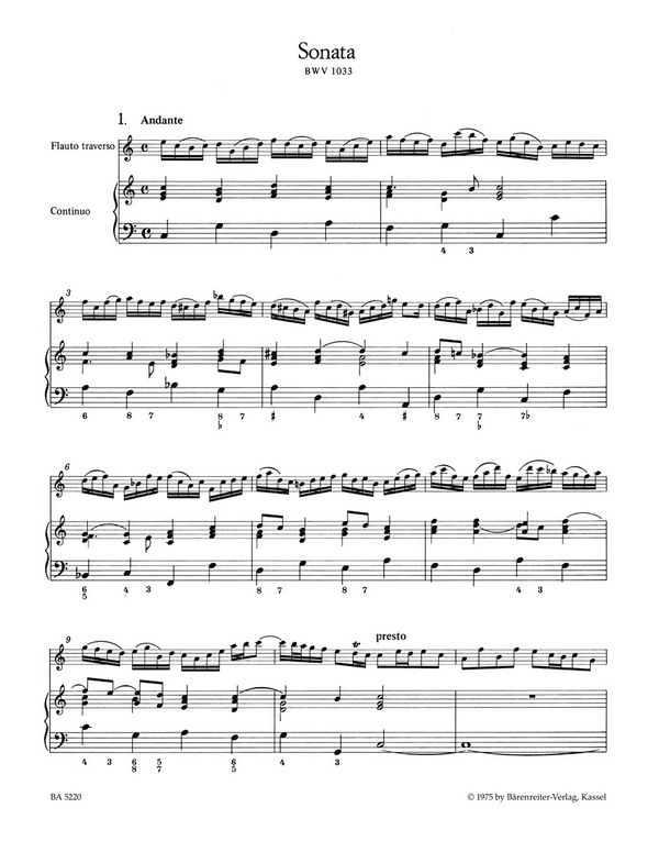 3 Sonaten BWV1033, BWV1031 und BWV1020 