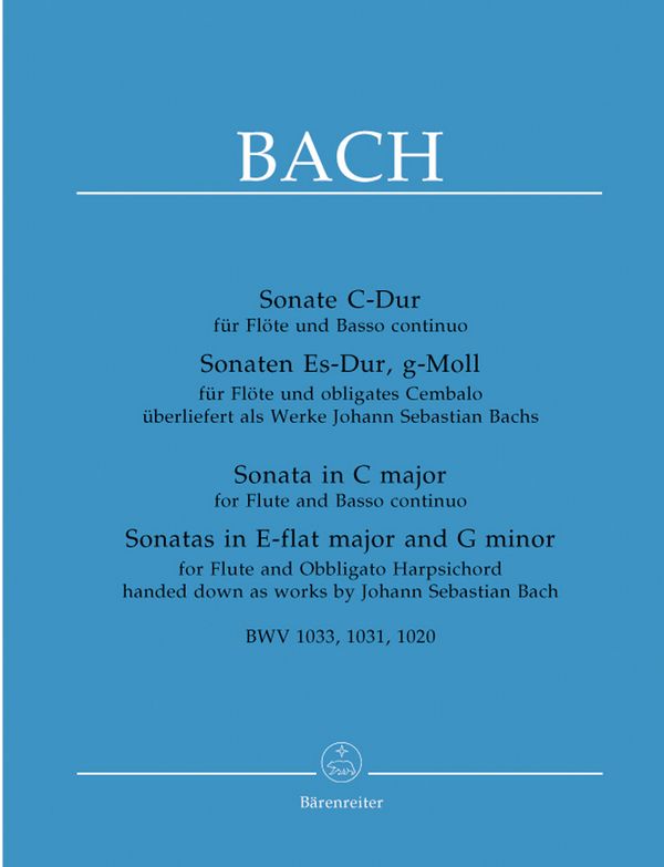 3 Sonaten BWV1033, BWV1031 und BWV1020 