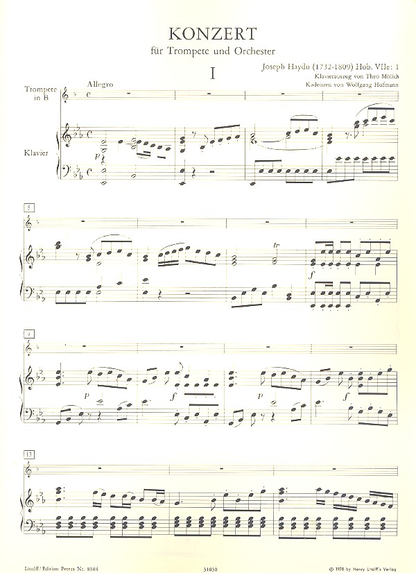 Konzert Es-Dur Hob.VIIe:1 für Trompete und Orchester