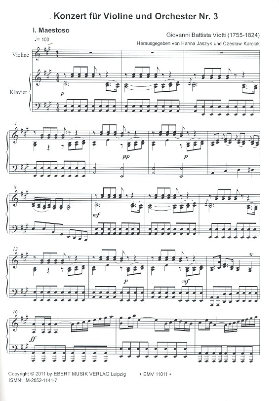 Konzert A-Dur Nr.3 für Violine und Orchester