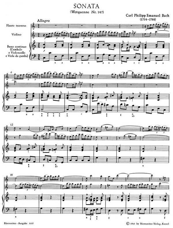 Triosonate C-Dur Wq147