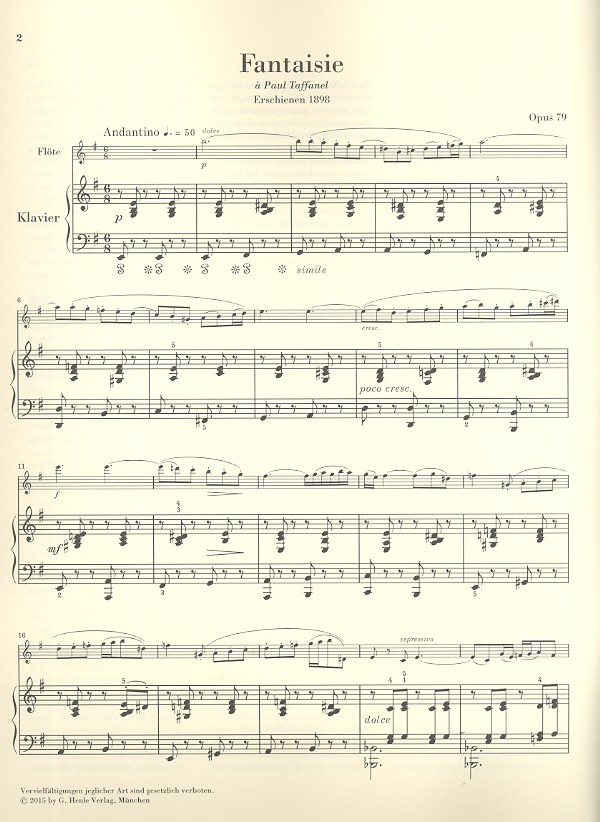 Fantaisie op.79  und  Morceau de lecture