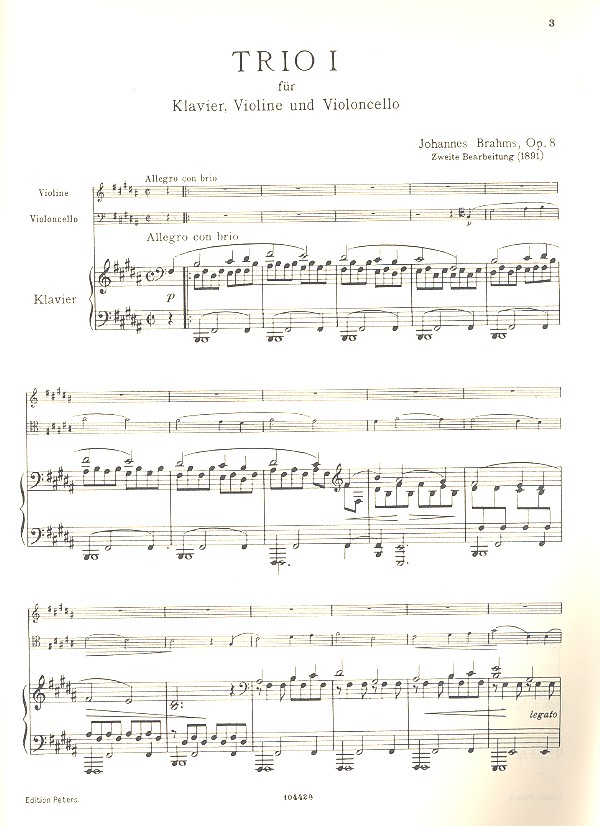 Klaviertrio H-Dur Nr.1 op.8