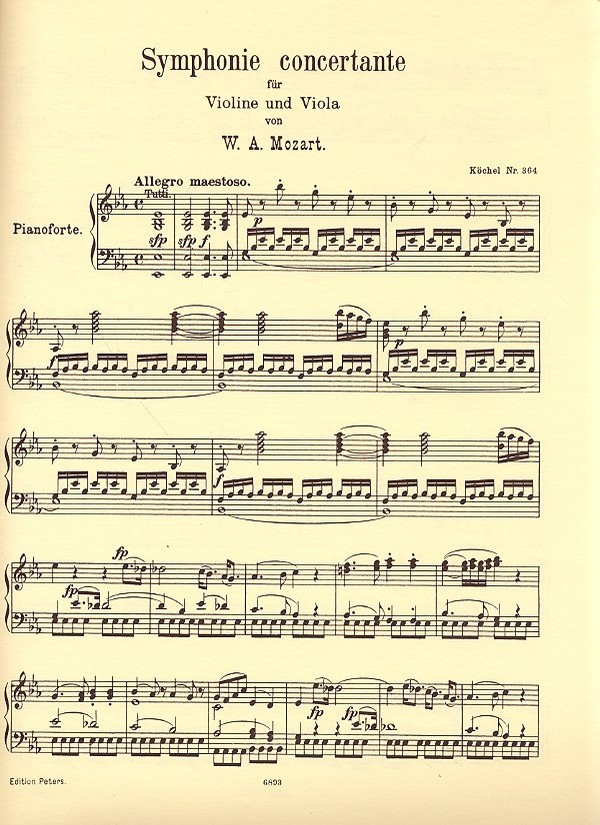 Sinfonia concertante Es-Dur KV364 für Violine, Viola und Orchester