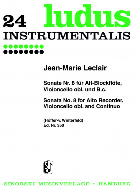 Sonate Nr.8 für Altblockflöte,