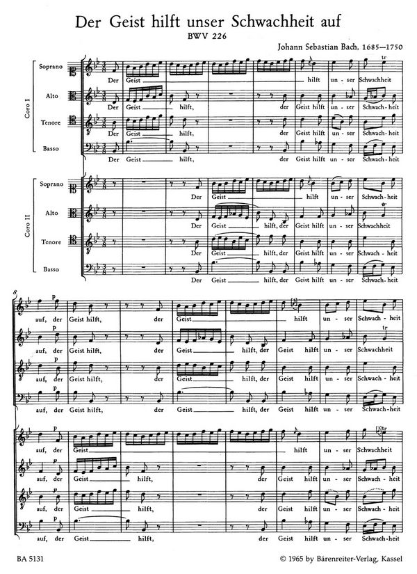 Der Geist hilft unser Schwachheit auf BWV226