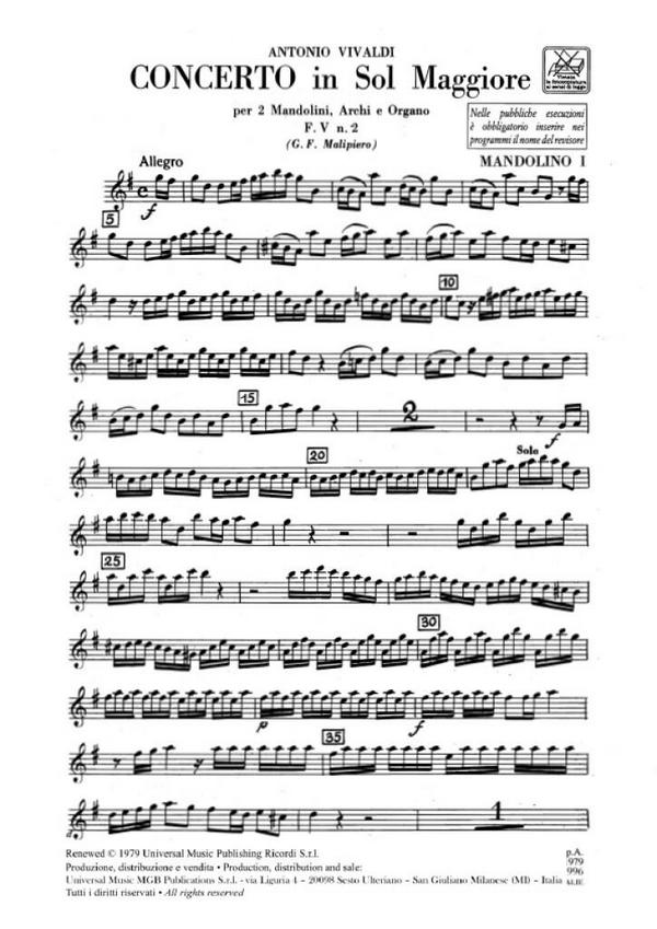 Konzert G-Dur F.V:2 für