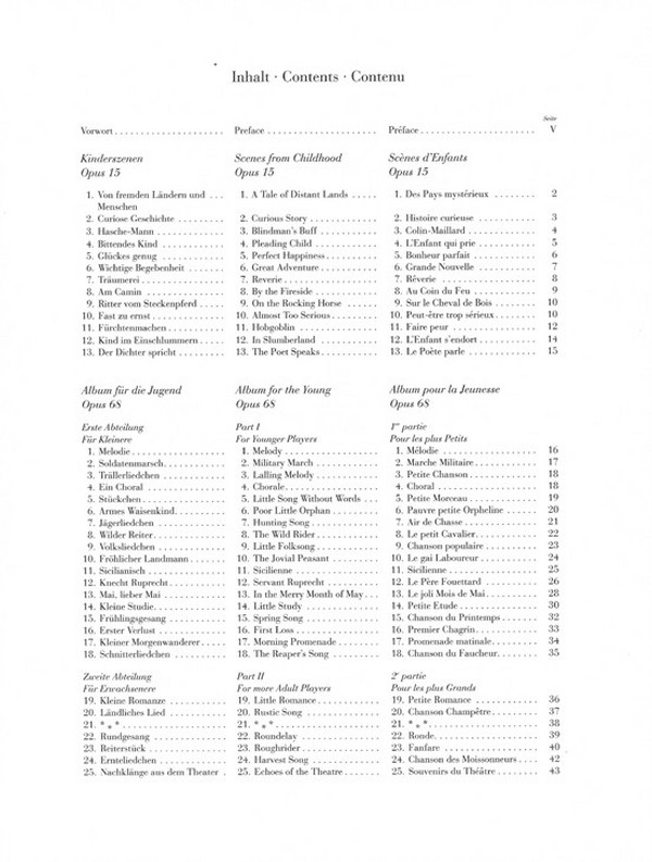 Kinderszenen op.15 und Album für die Jugend op.68