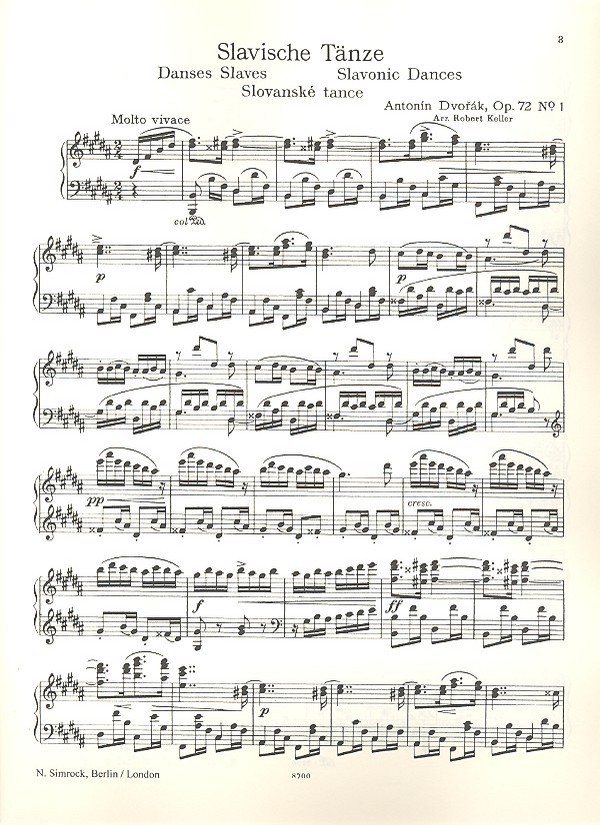 Slawische Tänze op.72 Band 1