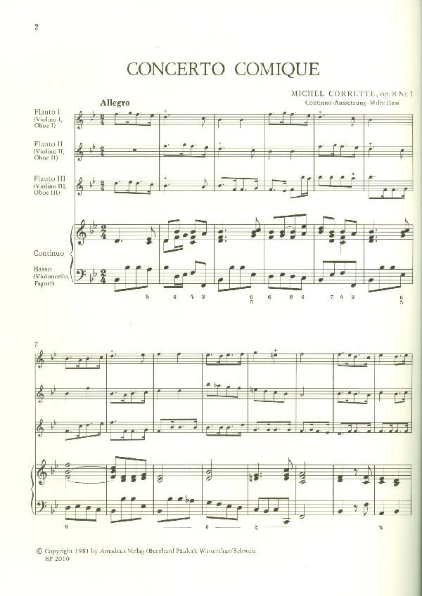 Concerto comique B-Dur op.8,1