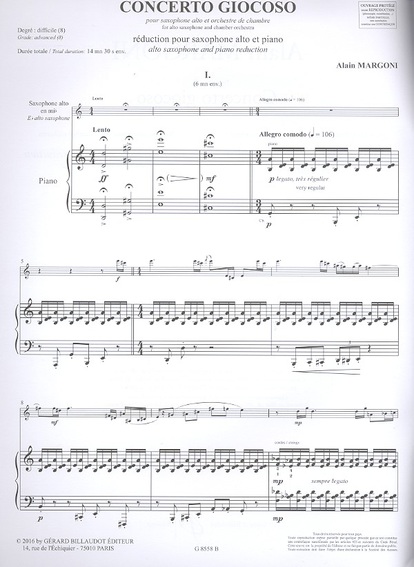 Concerto giocoso pour saxophone alto et orchestre de chambre