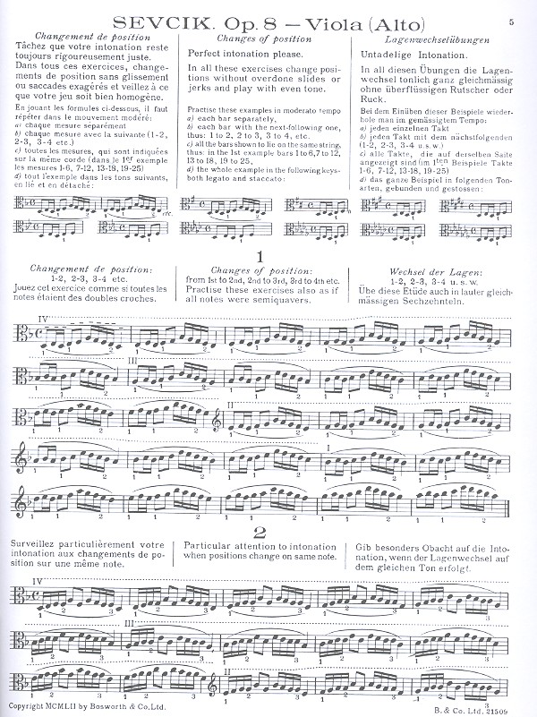 Changes of Position and preparatory Scale Studies op.8