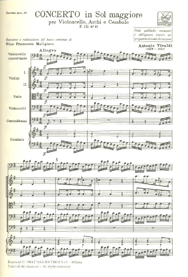 Konzert G-Dur F.3,12 für