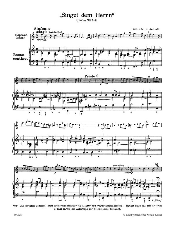 Singet dem Herrn für Sopran,