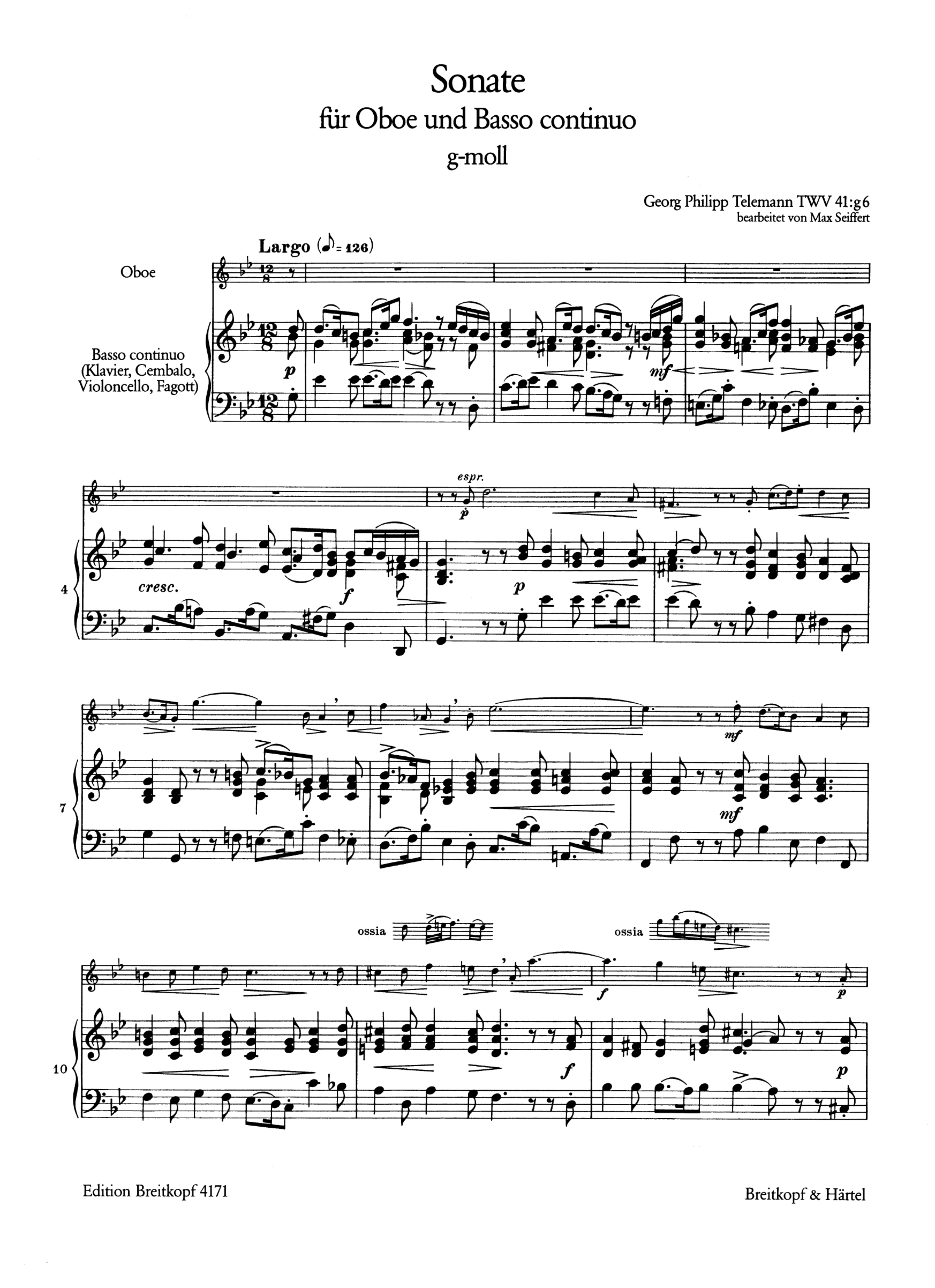 Sonate g-Moll TWV41:g6