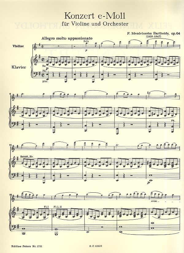 Konzert e-Moll op.64 für Violine und Orchester