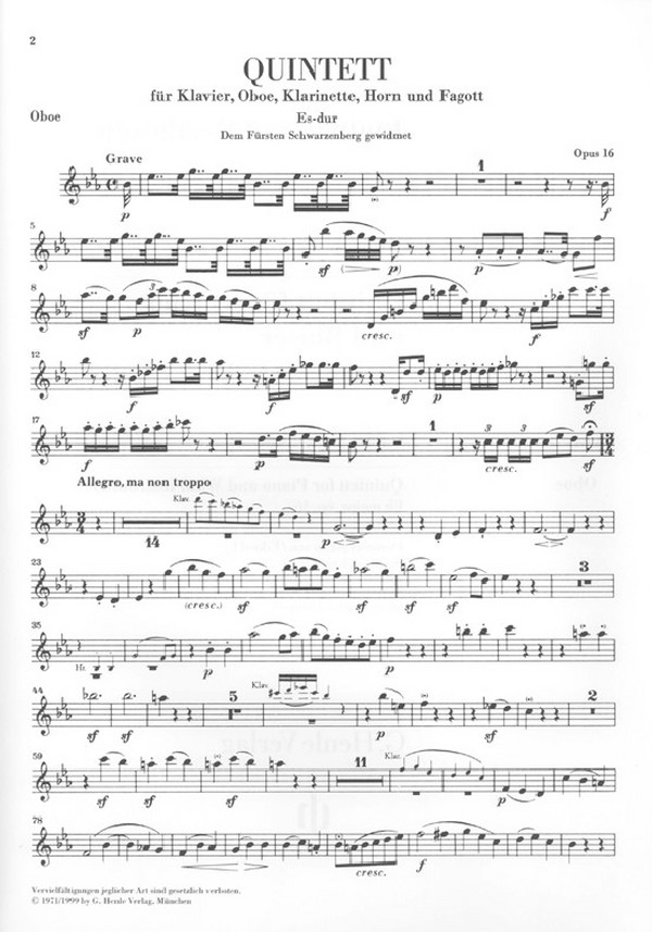 Quintett Es-Dur op.16
