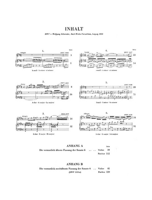 6 Sonaten BWV1014-1019
