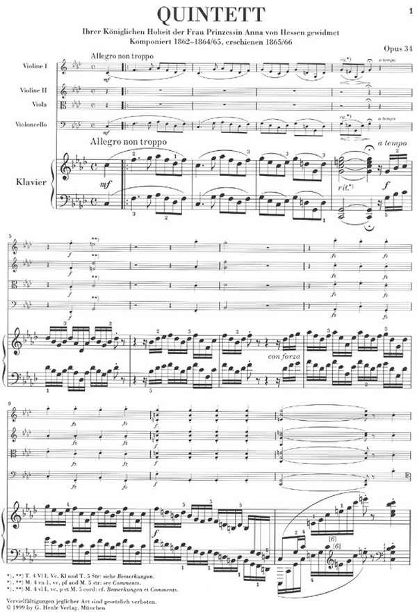 Quintett f-Moll op.34