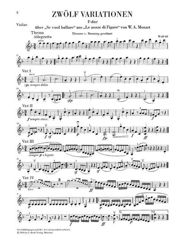 12 Variationen WoO40, Rondo WoO41 und 6 deutsche Tänze WoO42