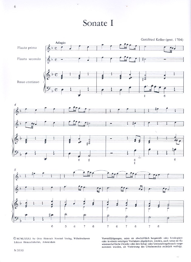 6 Triosonaten Band 1 (Nr.1-2)