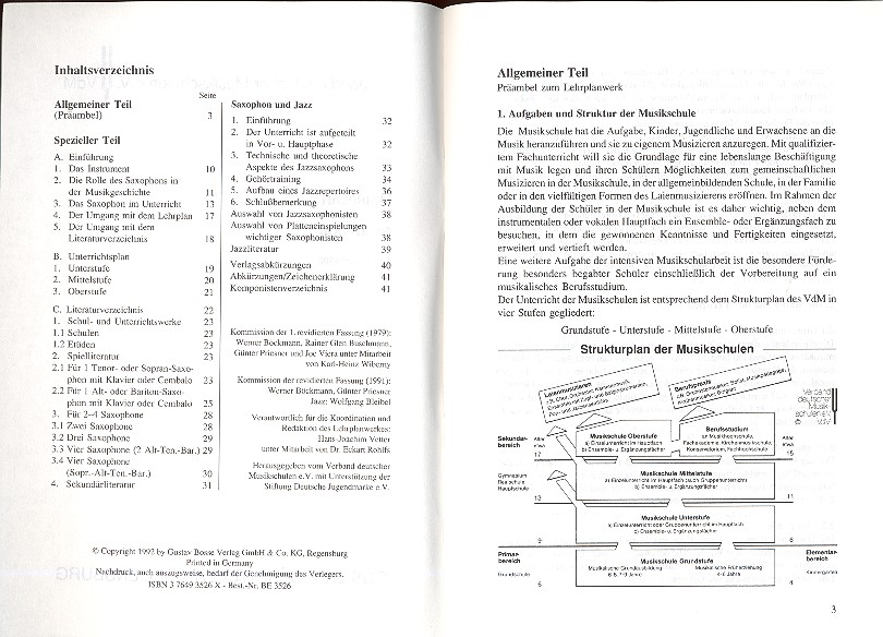 Lehrplan Saxophon